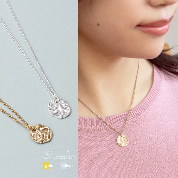 THE KISS ネックレス コイン 韓国 アクセサリー via Capri プチプラ クリスマス ギフト アクセサリー