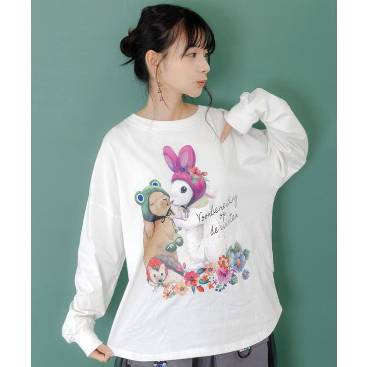 【10％OFFクーポン！11/27(木)1:59まで】ScoLar 冬支度中アニマルプリントプルオーバー トップス