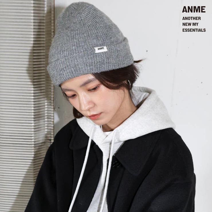 【10%OFFクーポン!11/27(木)1:59まで】andme ANME アンメ ロゴ タグ付き ニット帽 レディース メンズ 男女兼用 ノームコア ニットキ...
