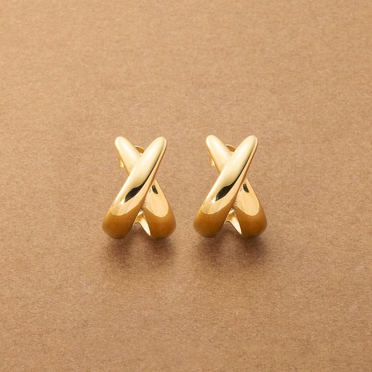 【10％OFFクーポン！11/27(木)1:59まで】CREAM-DOT ステンレス製 ピアス 金属アレルギー つけっぱなし サージカルステンレス レディース クロス メタル 艶 スタッドピアス ゴールド シルバー アクセサリー