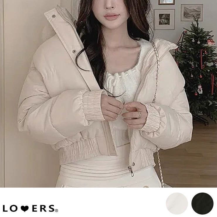 【10％OFFクーポン！11/27(木)1:59まで】LOVERS 冬新作 フェイクファーフード付き ショート丈 中綿ジャケット海外ガール ワンホンコーデ 綺麗め 雪遊び クリスマス アウター フェイクダウン ショートブルゾン 暖かい 厚手 レディース