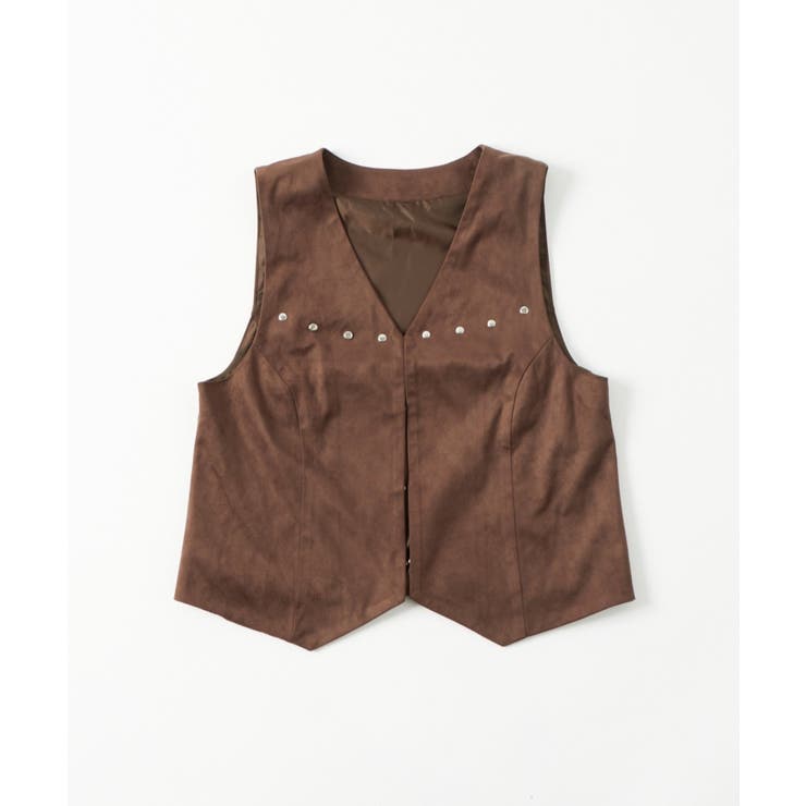 【10％OFFクーポン！12/11(木)1:59まで】PAL GROUP OUTLET 【WHO'S WHO gallery】フェイクスウェードコンパクトジレ トップス