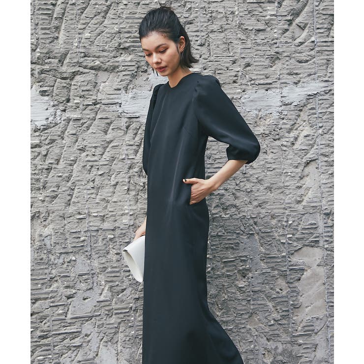 SMILE ORCHID バルーンスリーブロングワンピース ワンピース・ドレス