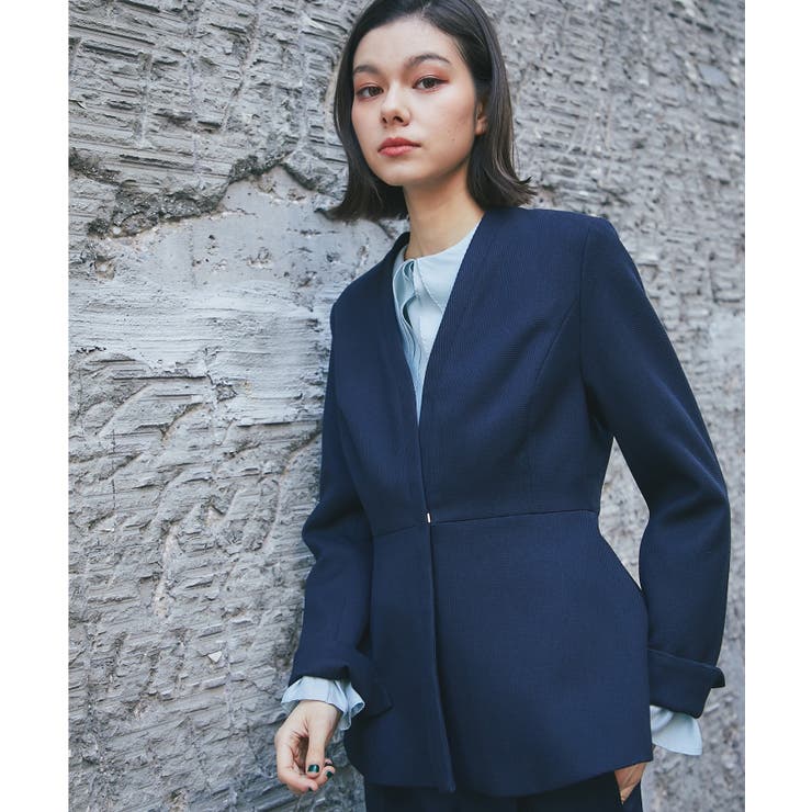 SMILE ORCHID Vネックペプラムジャケット スーツ