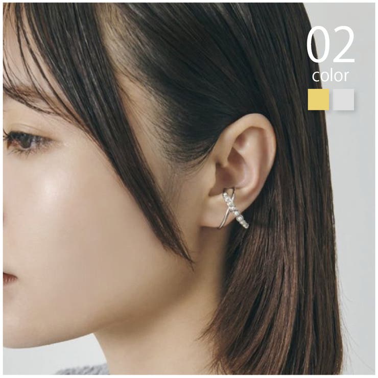 【10％OFFクーポン！11/27(木)1:59まで】SETUP7【WOMEN】 【GOLDY】クロス ライン ドループ イヤーカフ..