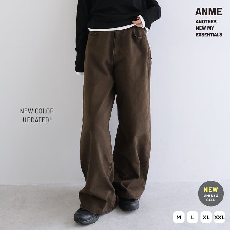 andme 루즈 데님 스트레이트 와이드 팬츠 레이디스 맨즈 남녀 겸용 유니섹스 놈 코어 하의 와이드 팬츠 데님 팬츠 면 100% 체형 커버 느긋한 캐주얼 ML XL XXL 봄 여름 가을 겨울 봄 여름 가을 겨울 ANME 아