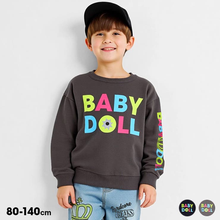 【10％OFFクーポン！2/10(火)1:59まで】BABYDOLL BIGカラフルロゴトレーナー 1170K トップス