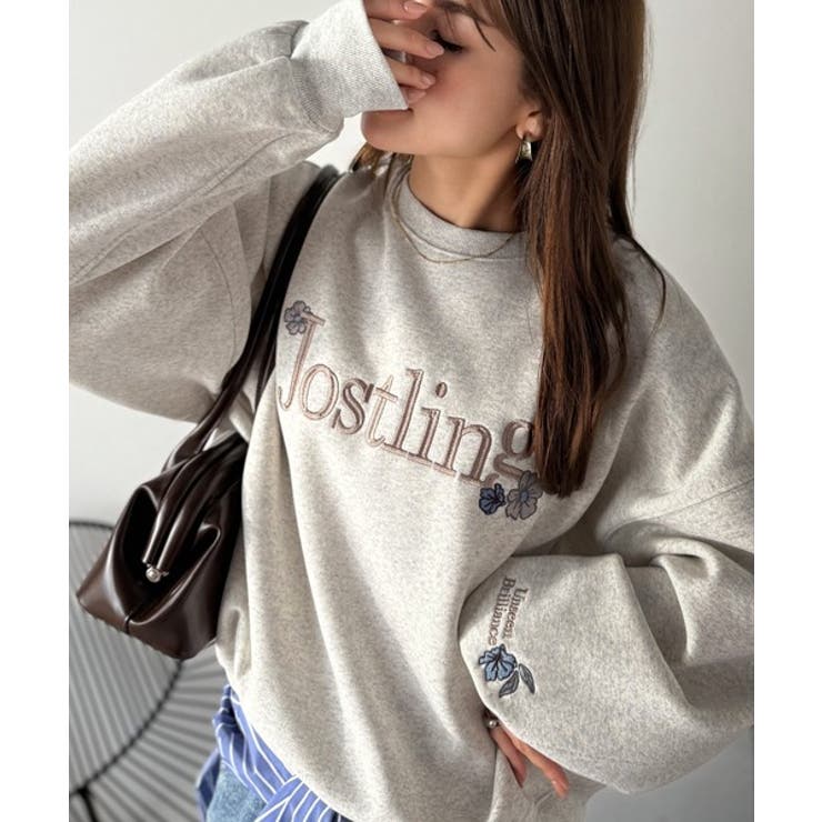 【10%OFFクーポン!12/11(木)1:59まで】Classical Elf シンプルなのに一際映える。フラワー刺繍裏起毛スウェット トップス