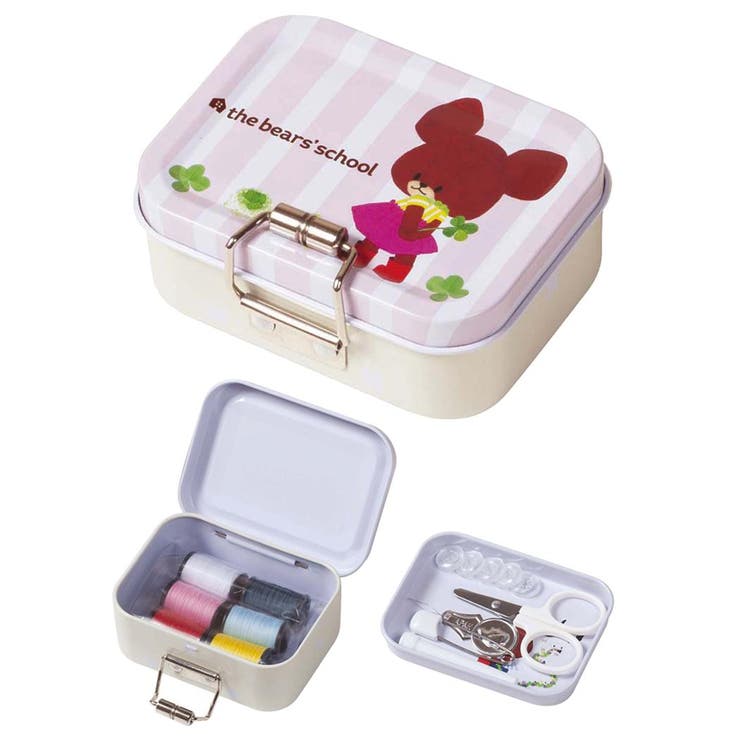 cinemacollection くまのがっこう 手芸用品 ソーイングキット ミニブリキ缶 ミササ 裁縫セット 絵本キャラクター グッズ ファッション雑貨