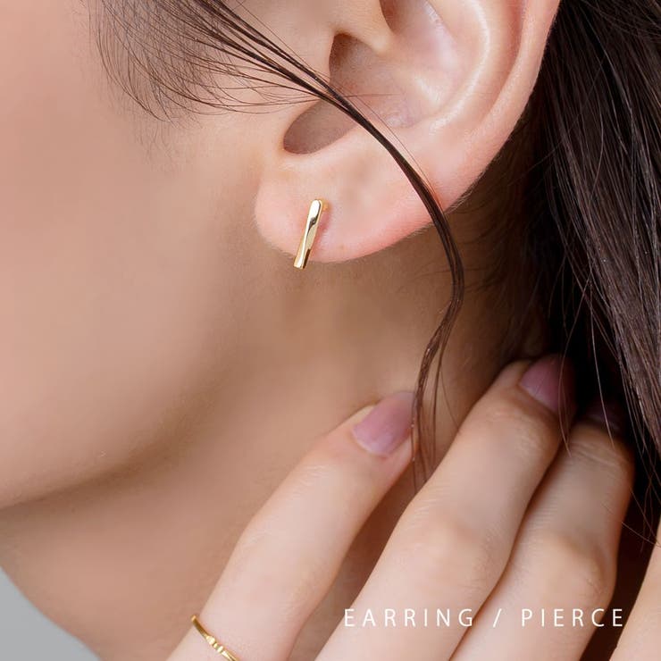 CREAM-DOT 選べる イヤリング ピアス 金属アレルギー ニッケルフリー 18kコーティング ワイヤーフィット ピアス見え 挟むだけ メタルバー 縦長 ひねり ツイスト 軽量 小ぶり ゴールド シルバー ピンクゴールド アクセサリー