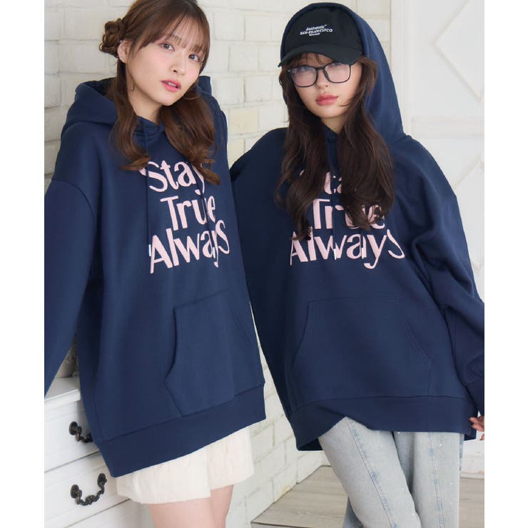 RETRO GIRL ロゴBIGパーカー トップス