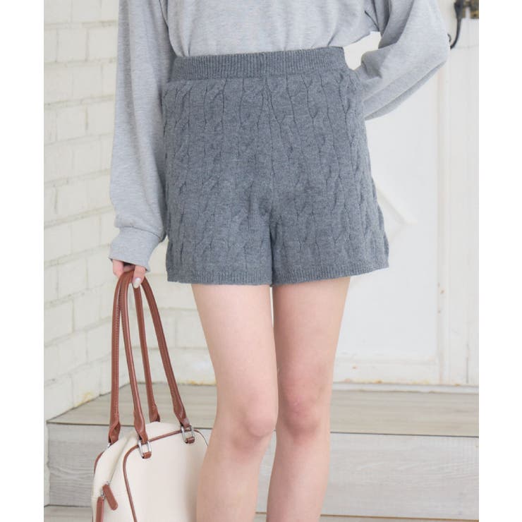 【10％OFFクーポン！1/16(金)1:59まで】RETRO GIRL ケーブルニットSPT パンツ・ズボン