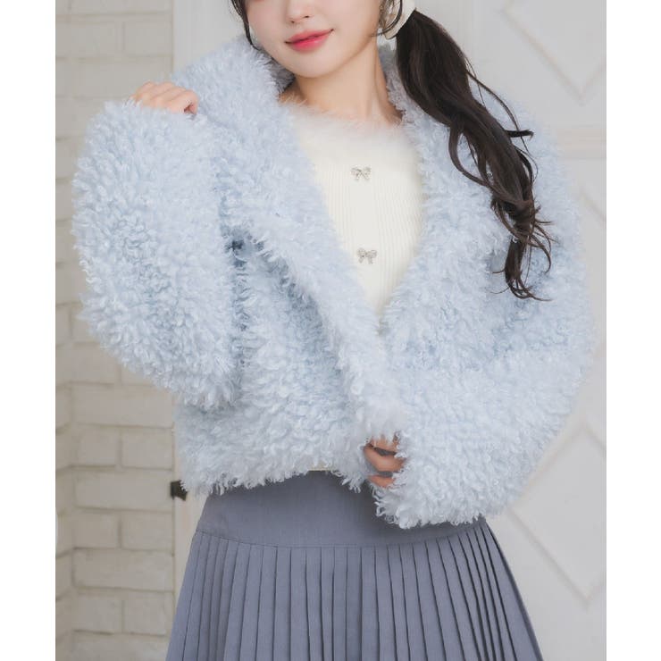 【10％OFFクーポン！1/16(金)1:59まで】RETRO GIRL 2way襟付FファーJK アウター(コート・ジャケットなど)