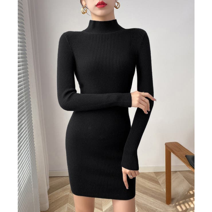 SUNSHINE CLOSET ニットワンピース 長袖 タイトワンピース ワンピース・ドレス