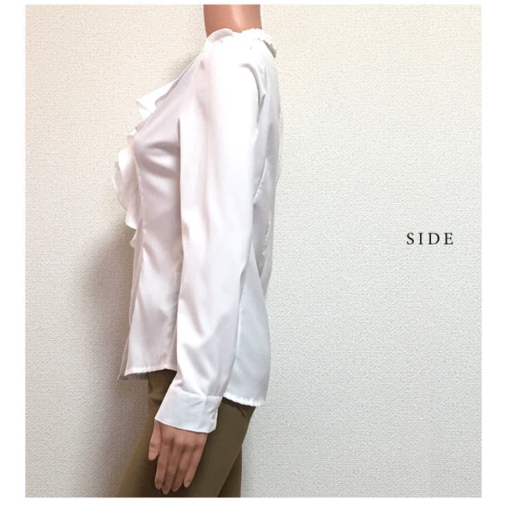 【10％OFFクーポン！10/27(火)9:59まで】レースレディース フリル 長袖ブラウス シャツ S-XXL 白 ロングスリーブ レディース オフィス カジュアル オシャレ かわいい 春 秋 シフォンホワイト エレガント 優雅 薄手 通勤 OL 結婚 shoplistselect-10435176 SHOPLIST サンプル画像3