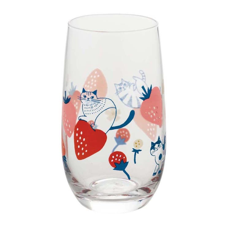 【10％OFFクーポン！3/26(木)1:59まで】cinemacollection FIKA ガラスコップ グラス L イチゴ デコレ プレゼント ギフト ガラス グッズ 食器・キッチン用品