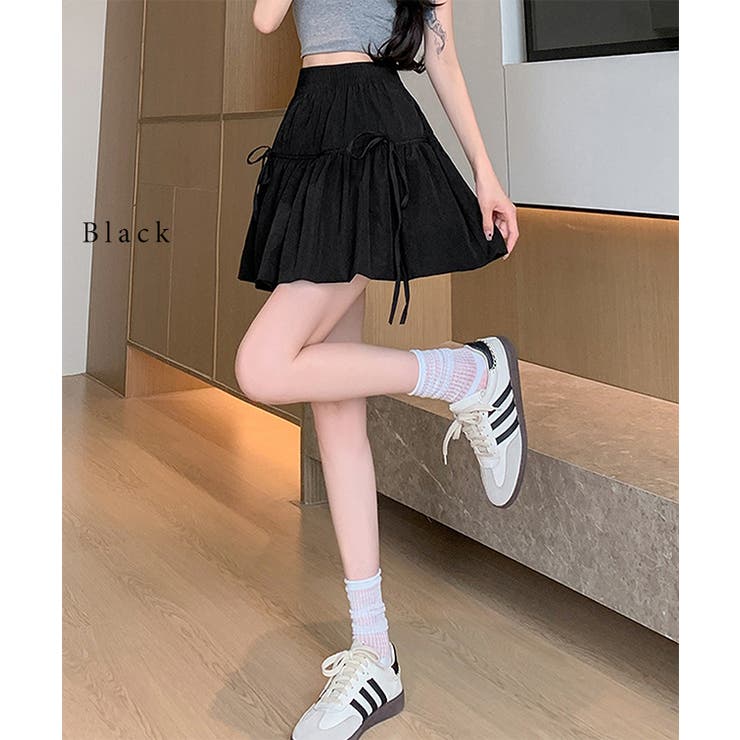 【10％OFFクーポン！10/27(火)9:59まで】レースレディース ギャザーリボン ティアード フレア ミニ スカート ボトム レディース 女性 春 夏 ハイウエスト ミニ丈 ショート 無地 単色 ワンカラー ウエストゴム 楽ちん 脚長効果 美脚効果 shoplistselect-10435886 SHOPLIST サンプル画像3