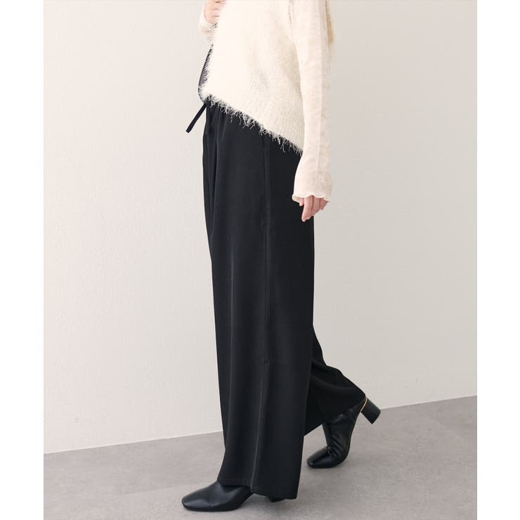 NICE CLAUP / OLIVE des OLIVE OUTLET 【natural couture】イージーウエストワイドパンツ パンツ・ズボン