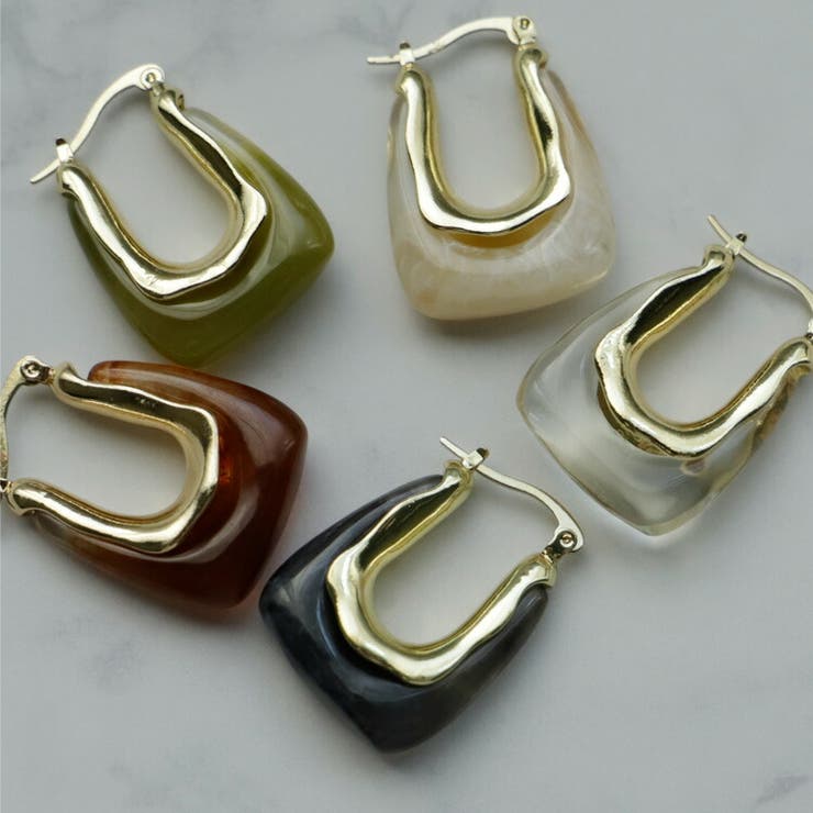 Vita Felice クリア樹脂フープピアス アクセサリー