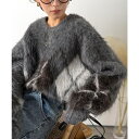 【10%OFFクーポン!12/11(木)1:59まで】Classical Elf シンプルコーデに差をつける一着。長起毛アーガイル柄ニットプルオーバー トップス