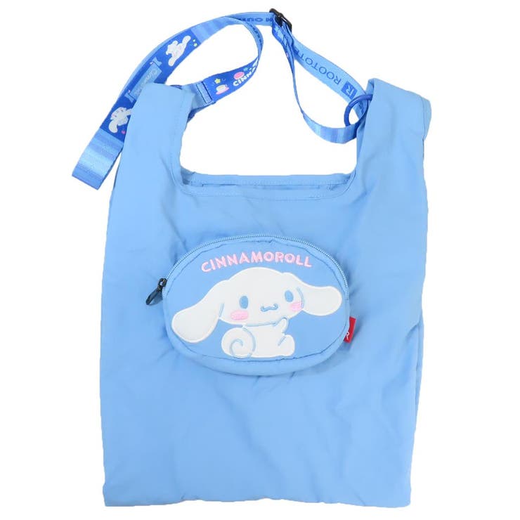 cinemacollection シナモロール エコバッグ IP.RSmid.サンリオキャラクターズ A ショルダー付ショッパー サンリオ ルートート ショッピングバッグ お買い物かばん 折りたたみ キ
