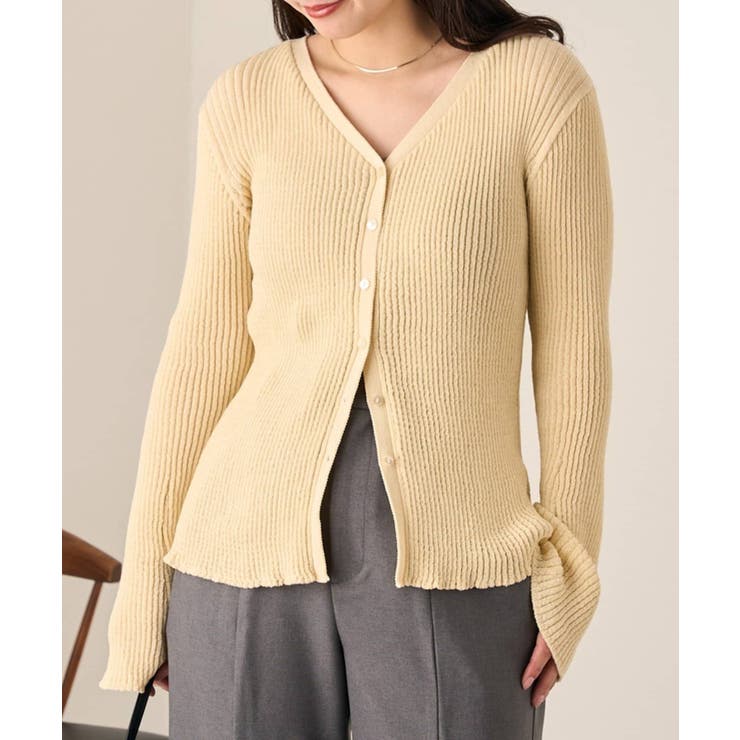 【10％OFFクーポン！12/11(木)1:59まで】PAL GROUP OUTLET 【Kastane】シアーリブカーディガン トップス