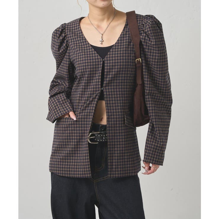 【10％OFFクーポン！12/11(木)1:59まで】PAL GROUP OUTLET 【WHO'S WHO gallery】SixM パフスリーフ゛JK アウター(コート・ジャケットなど)