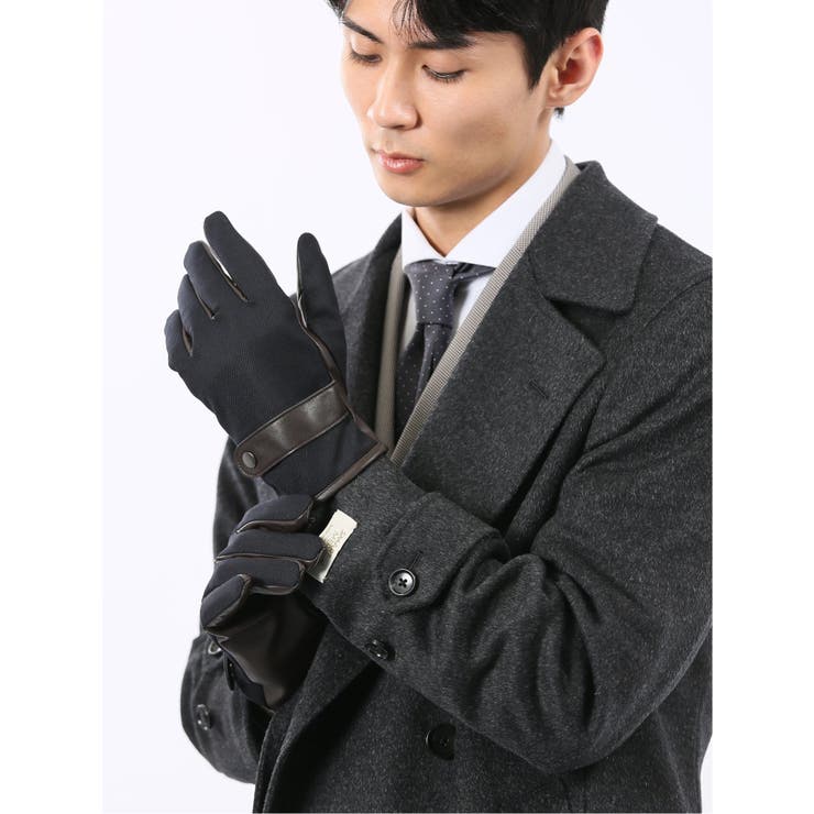 TAKA-Q MEN タッチパネル対応 生地コンビグローブ 小物