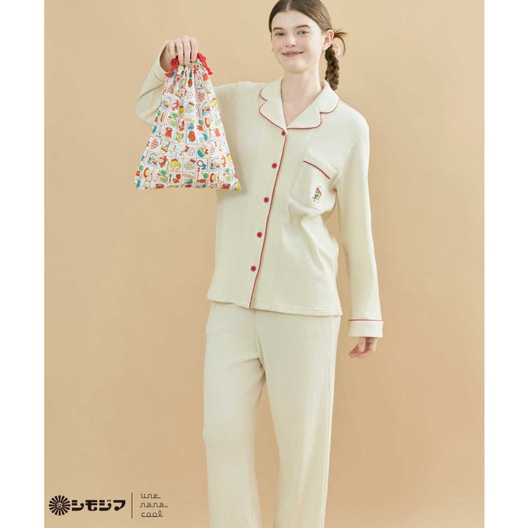 une nana cool MADE WITH シモジマ 【綿100%】開襟ワッフルパジャマ　LP6203 インナー・下着