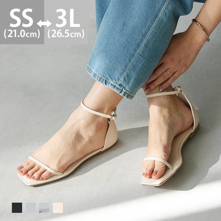 welleg ストラップサンダル 脱げない レディース ぺたんこ靴 フラットヒール S字フック 痛くない 歩き..