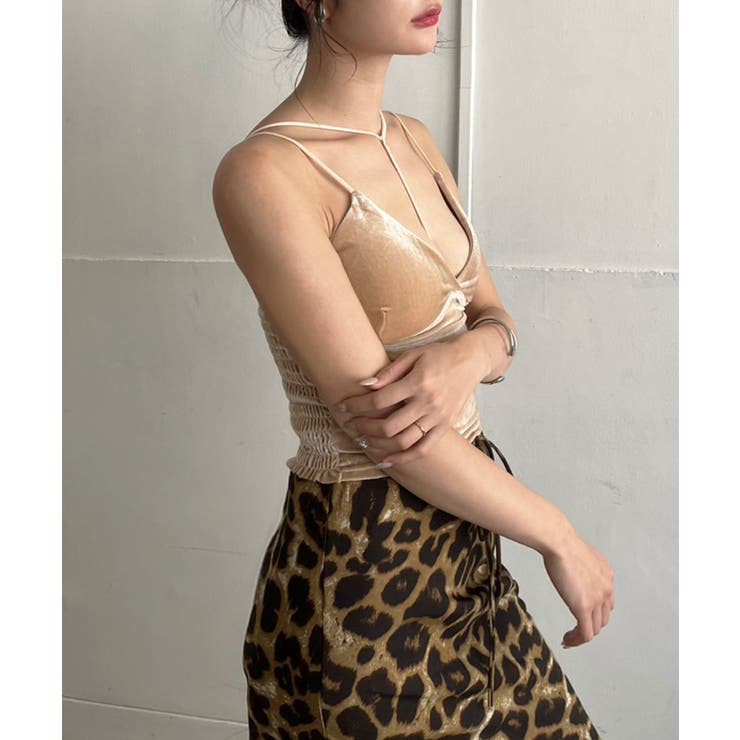 Jewelobe Tストラップカットベロアブラキャミソール トップス