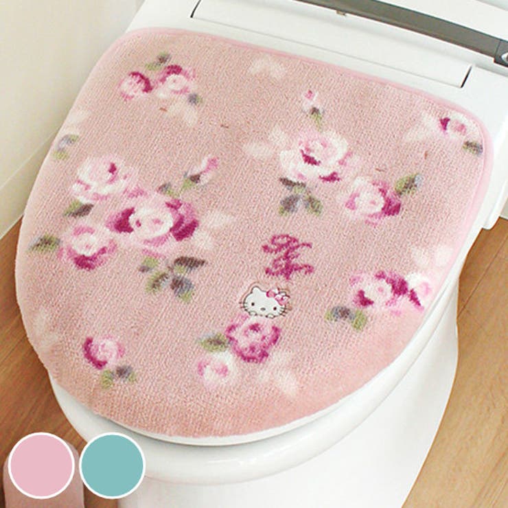 livingut トイレフタカバー 兼用カバー ハローキティ グレース ドレニモフタカバー キティ キティちゃん トイレ 蓋カバー 蓋 兼用フタカバー キャラクター フタ カバー トイレ用品 トイレグッズ U型 O型 普通 洗浄 暖房 特殊 吸着 単品