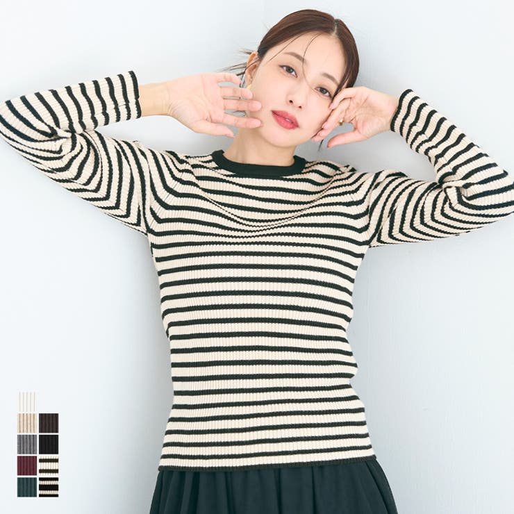 【10％OFFクーポン！11/27(木)1:59まで】coca クルーネック極上ニットトップス トップスのサムネイル