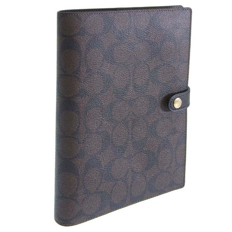 Riverall COACH コーチ 手帳カバー ノートブックカバー メンズ レディース アウトレット ブラウン シグネチャー SIG NTBK 222IMAA...