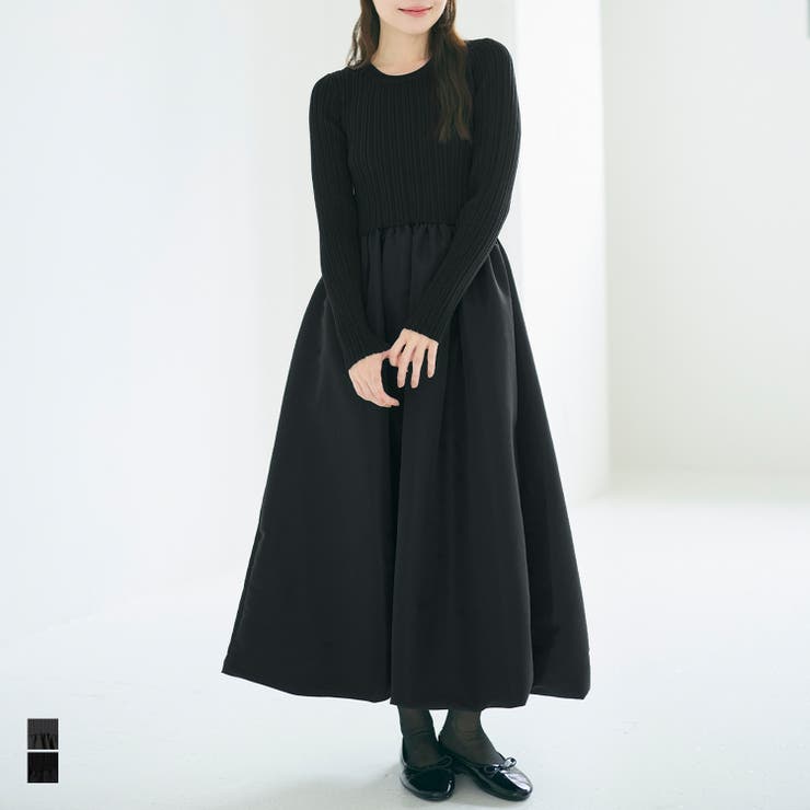 【20％OFFクーポン！11/25(火)限定！】coca エレガントなバルーンスカートドレス ワンピース・ドレスのサムネイル