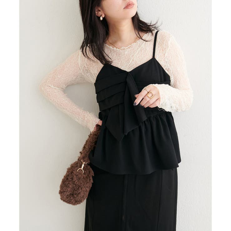 NICE CLAUP / OLIVE des OLIVE　OUTLET 【natural couture】リボンビスチェ&レースメロウTセット トップス