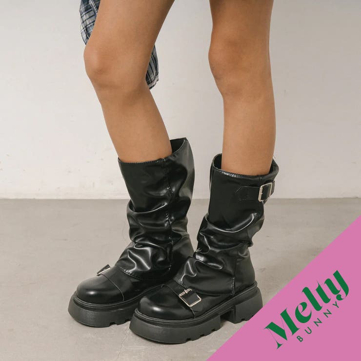 URBAN CHERRY くしゅくしゅカバーミドルブーツ シューズ・靴