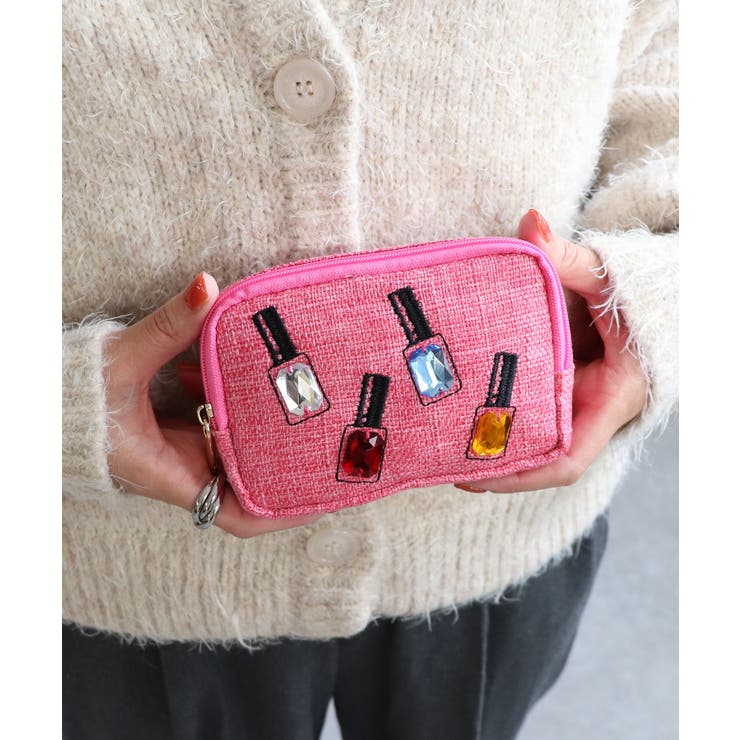 TRYSIL ネイル刺繍ミニポーチ バッグ・鞄