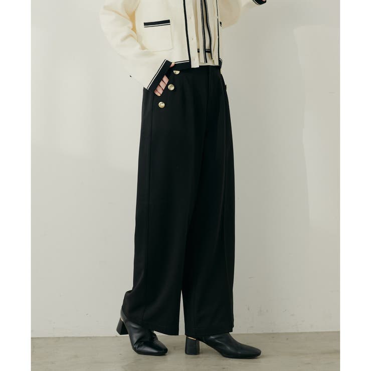 NICE CLAUP / OLIVE des OLIVE　OUTLET 【natural couture】サイドボタンパンツ パンツ・ズボン