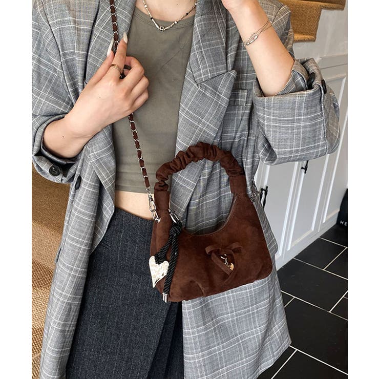 【10％OFFクーポン！3/26(木)1:59まで】HOOK HOOK for girls ハートチャーム付き 2WAYバッグ チェーンショルダー ガーリー バッグ・鞄