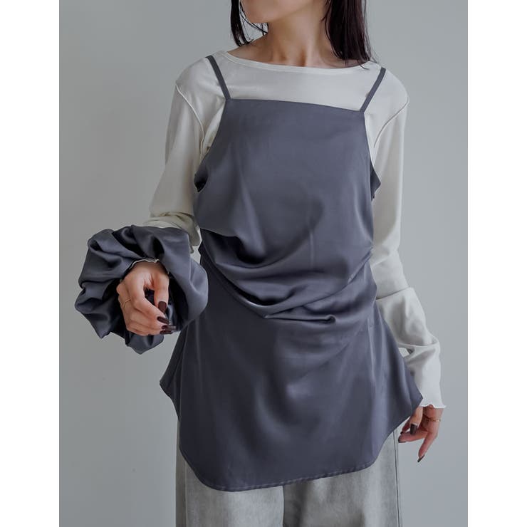 Re:EDIT [2点セット]マットサテンキャミソール＆シュシュ トップス shoplistselect-10440065 SHOPLIST サンプル画像3