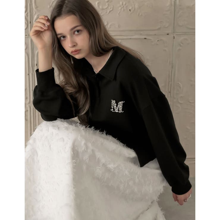 Re:EDIT [MEISM by Re:EDIT][2025AW COLLECTION]Mロゴビジューポロスウェットトップス トップス shoplistselect-10440160 SHOPLIST サンプル画像3