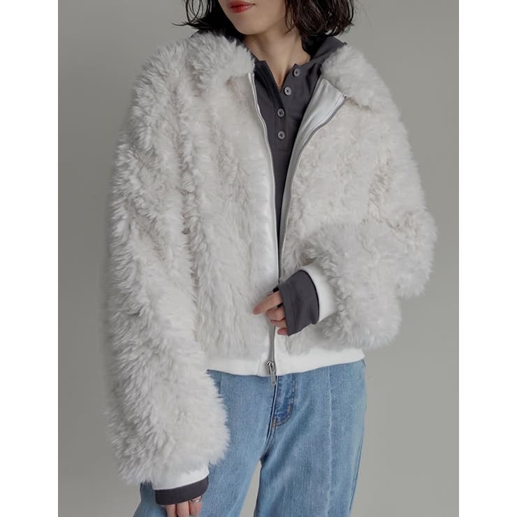 Re:EDIT [2025AW COLLECTION]カーリーフォーファーブルゾン アウター(コート・ジャケットなど) shoplistselect-10440130 SHOPLIST サンプル画像2