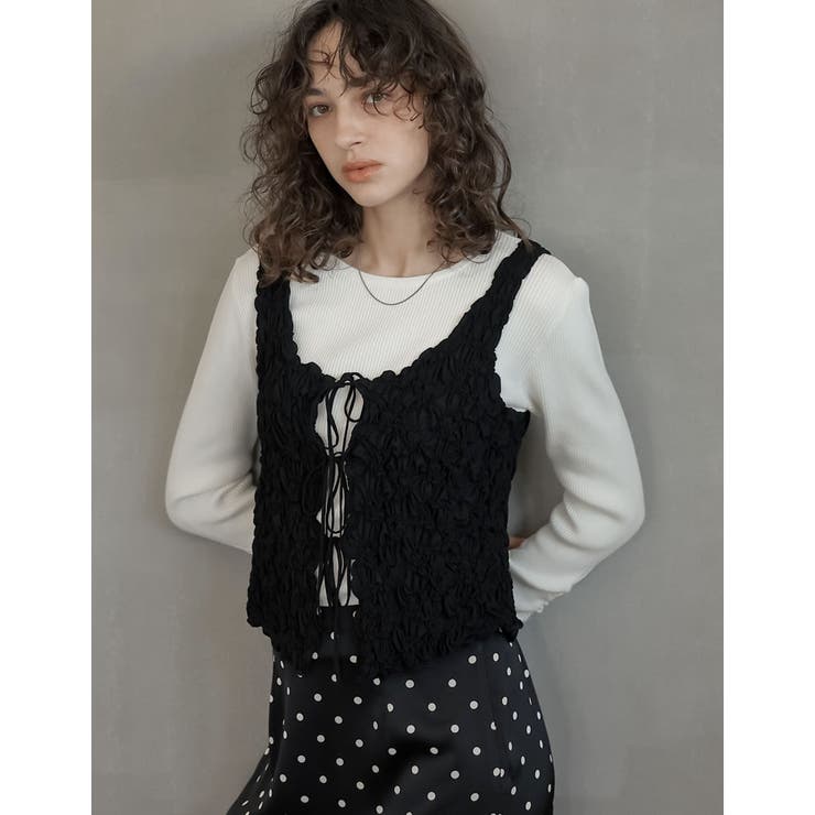 Re:EDIT [2025AW COLLECTION]チュールギャザーディティールビスチェ トップス shoplistselect-10440178 SHOPLIST サンプル画像3
