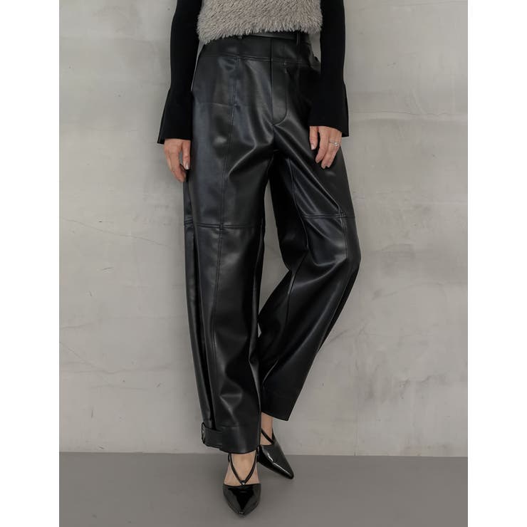 Re:EDIT [2025AW COLLECTION][低身長/高身長サイズ有]フェイクレザーアンクルベルト2WAYパンツ パンツ・ズボン shoplistselect-10440100 SHOPLIST サンプル画像2