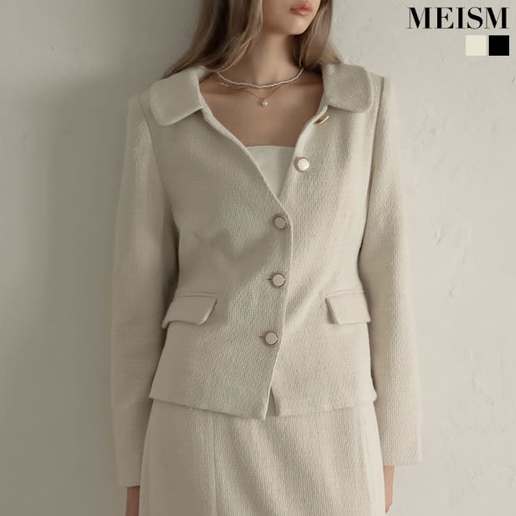 Re:EDIT [MEISM by Re:EDIT][2025AW COLLECTION]ドビーツイードフラットカラージャケット アウター(コート・ジャケットなど)