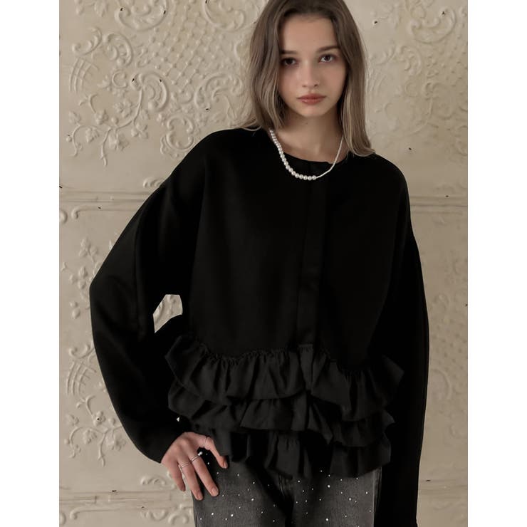 Re:EDIT [MEISM by Re:EDIT][2025AW COLLECTION]ダンボールフリルノーカラーブルゾン アウター(コート・ジャケットなど) shoplistselect-10440134 SHOPLIST サンプル画像3