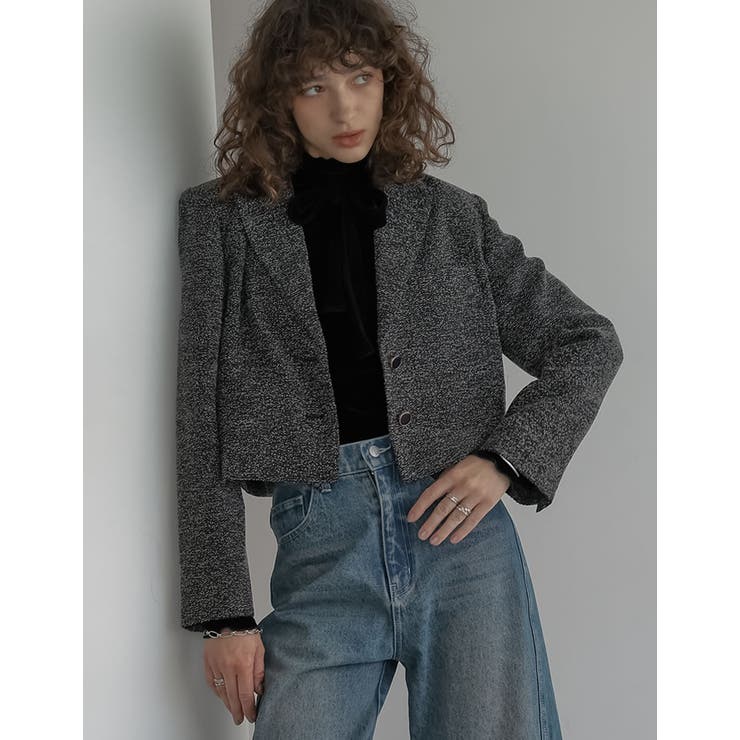 Re:EDIT [2025AW COLLECTION]ツイードクロップドテーラードジャケット アウター(コート・ジャケットなど) shoplistselect-10440132 SHOPLIST サンプル画像2