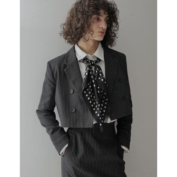 Re:EDIT [2025 WINTER COLLECTION]微起毛ストライプショートテーラードジャケット アウター(コート・ジャケットなど) shoplistselect-10440175 SHOPLIST サンプル画像3