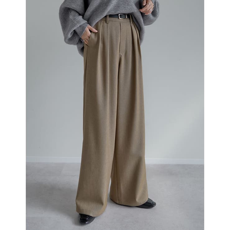 Re:EDIT [低身長/高身長サイズ有]ミックスツイードorストライプダブルタックワイドパンツ パンツ・ズボン shoplistselect-10440107 SHOPLIST サンプル画像3